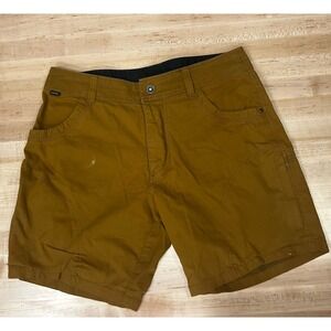 Kuhl Brown Cargo Utility Hiking Shorts, Men's Size 34, Small Flaw